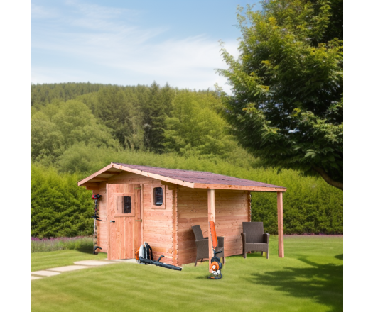 Abri Dommar, Douglas Madriers 28mm, 4.90 x 3.50m, 17.20m²