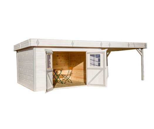 Abri Kemper, Epicéa madriers 28mm, 7.10 x 4.00m, 29.00m²