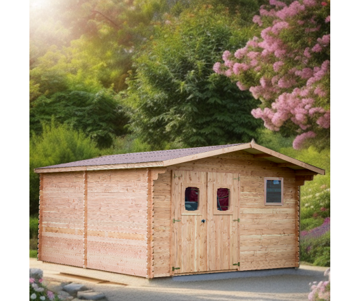 Abri Dommar, Douglas Madriers 28mm, 4.00 x 5.00m, 20m²