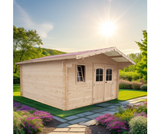 Abri Natura, Epicéa madriers 42mm, 3.60 x 4.30m, 15.70m²