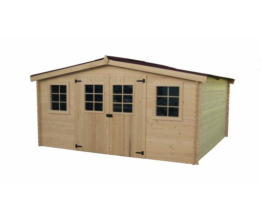 Abri Baron, Epicéa Madriers 28mm, 4.20 x 3.00m, 12.70m²