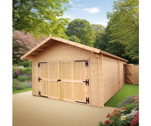 Garage Vendome, Epicéa Madriers 60mm, 3.60 x 6.60m, 24.20m²