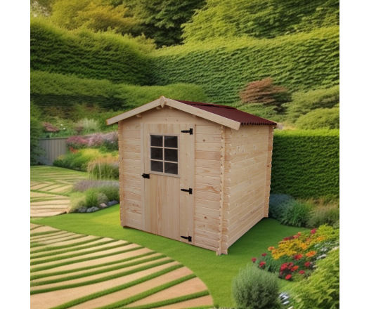 Abri Alpina, Epicéa madriers 20mm avec plancher, 2.0 x 2.0 m, 4.00 m²