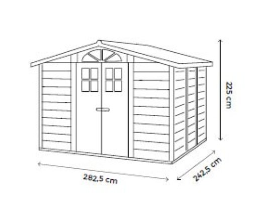 Abri résine Garofalo, 2.82 x 2.42 m, 6.80 m²
