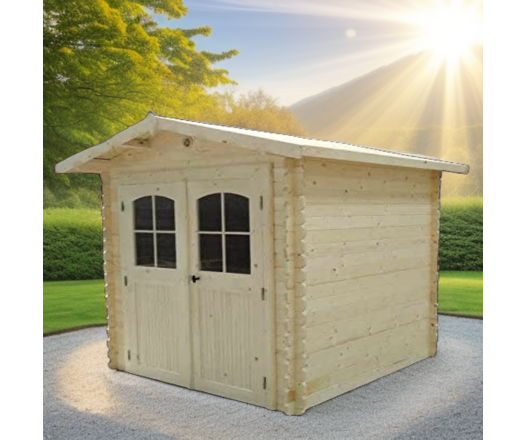 Abri Loire, Epicéa Madriers 28mm, 2.20 x 2.20m, 4.80m²