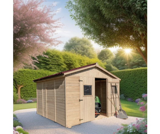 Abri Eden, Epicéa panneaux 16mm, 3.00 x 3.00, 9.00m²