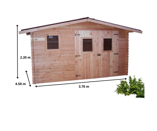 Abri Dublin, Douglas Madriers 28mm, 4.00 x 5.00m, 20m²