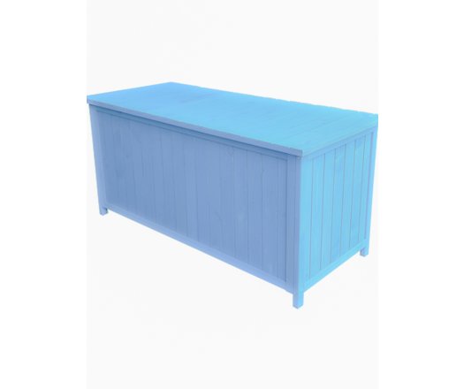 Coffre de rangement, Bois lasuré couleur bleue, 0.50 x 1.30 m, 0.65m²