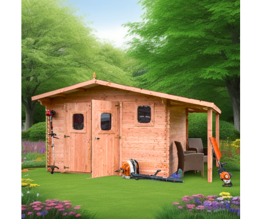 Abri Dommar, Douglas Madriers 28mm, 4.90 x 4.00m, 19.70m²