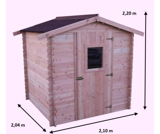 Abri Dublin, Douglas, Madriers 28mm, 2.10 x 2.00m, 4.30m²