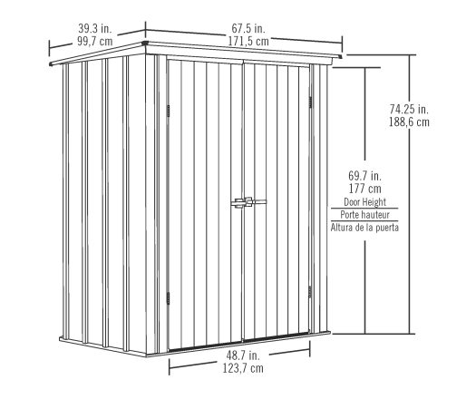 Abri Métal, spécial espace restreint, 1.70 x 0.90m, 1.50m²