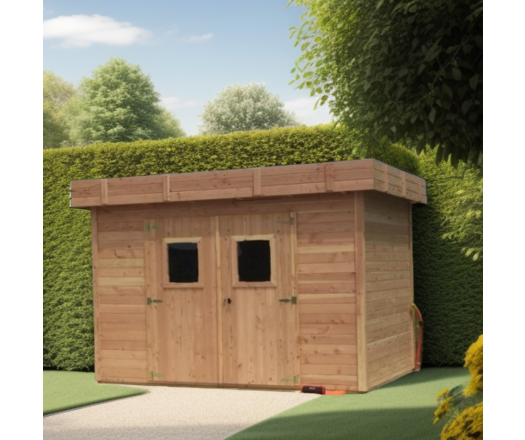 Abri Dinan, Douglas Madriers 28mm, 3.40 x 4.40m, 14.80m²