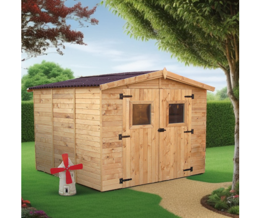 Abri Eden, Epicéa panneaux 16mm, 2.40 x 2.40m, 7.20m²