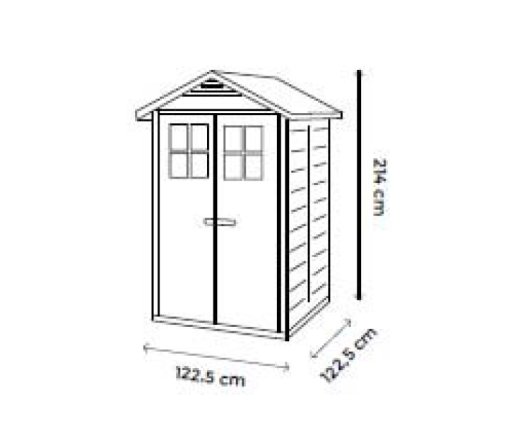 Abri résine GAROFALO, 1.22 x 1.22 m,1,97 m2