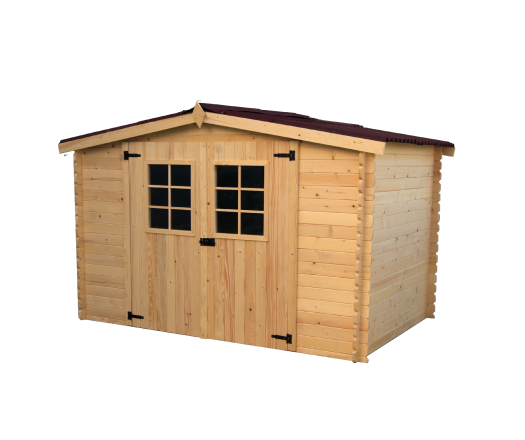 Abri Alpina,  Epicéa Madriers 20mm, 3.10 x 3.05m, 9.50m²