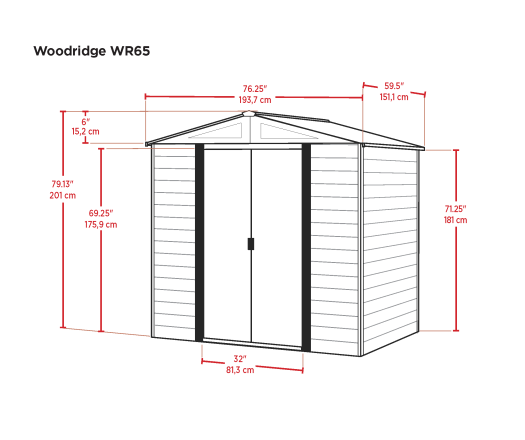 Abri Métal, imitation bois, 1.90m x 1.50m, 2.80m²