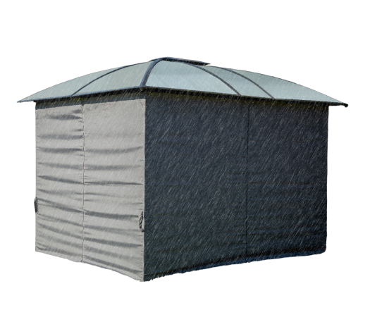 Gloriette avec rideaux, Aluminium, 3.60 x 3.00 m, 10.80m²
