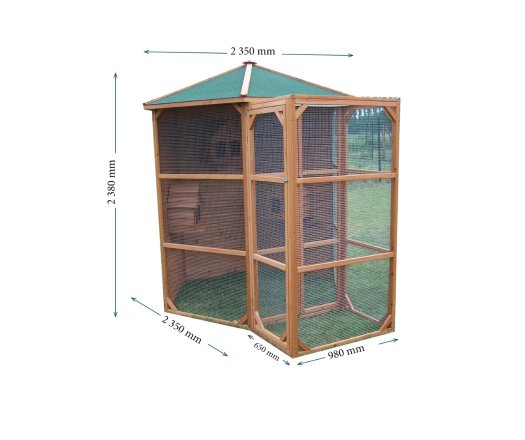 Volière grande taille, Bois, 2.35 x 2.35m, 4.5m²