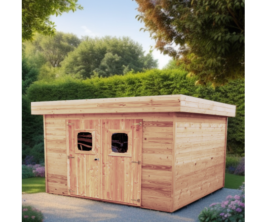 Abri Dinan, Douglas Madriers 28mm, 3.40 x 3.40m, 11.50m²