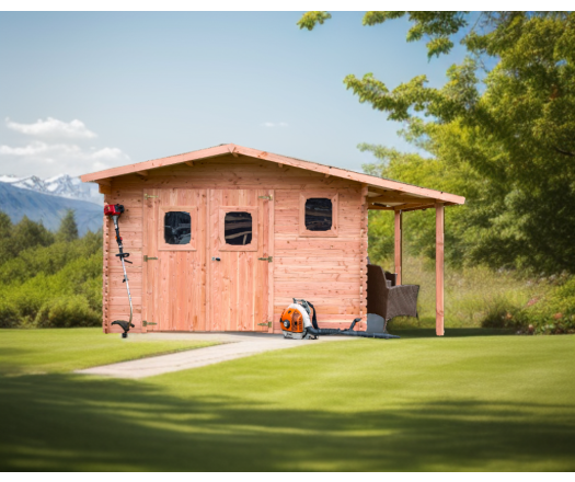 Abri Dommar, Douglas Madriers 28mm, 4.90 x 3.50m, 17.20m²