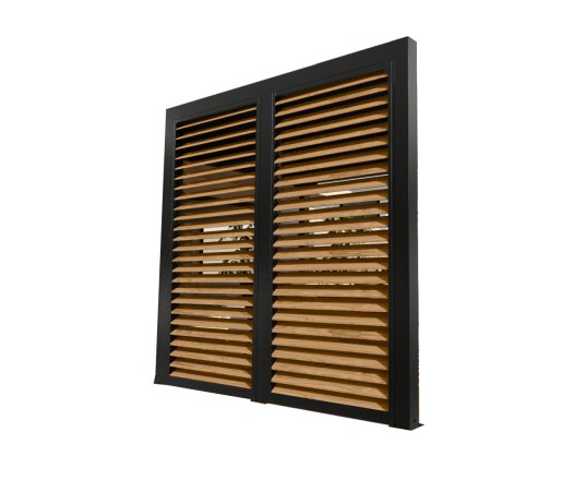 Ventelles aluminium mobiles couleur imitation bois pour  côté 3 m pour pergola bioclimatique PER 3630 BI et PER  2430 BI