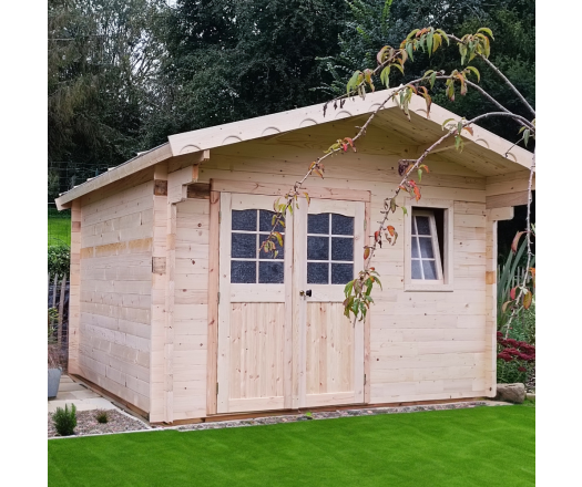 Abri Natura, Epicéa madriers 42mm, 3.60 x 4.30m, 15.70m²