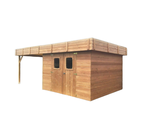 Abri Thizy avec bûcher, THT Madriers 19mm, 2.75 x 3.00m, 8.25m²