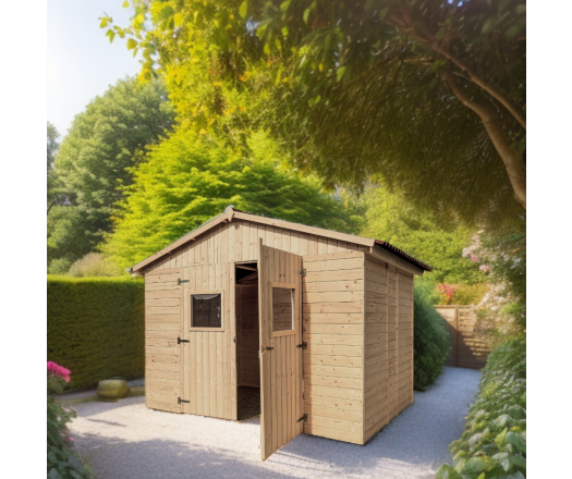 Abri Eden, Epicéa panneaux 16mm, 3.00 x 2.20m, 6.60m²