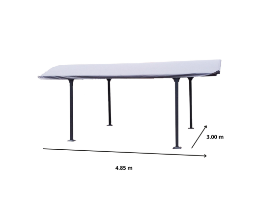 Bâche pour Carport ALUMINIUM toit 1/2  rond coloris gris anthracite