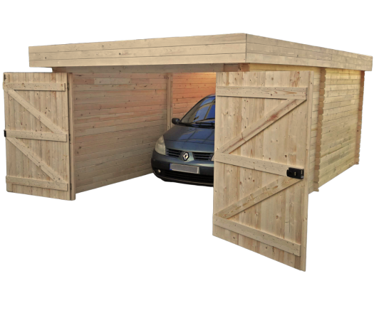 Garage Donur, Epicéa Madriers 28mm, 3.10 x 6.00m, 19.00m²