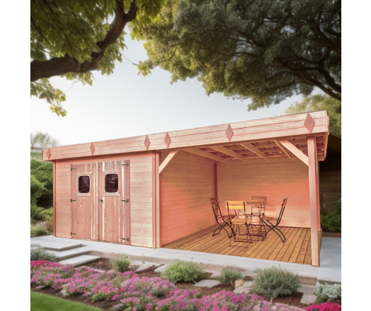 Abri Dinan, Douglas Madriers 28mm, 5.75 x 3.00m, 17.25m²