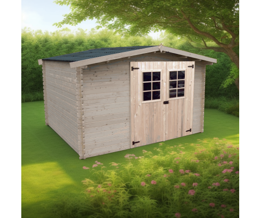 Abri Vaduz, Epicéa madriers 28 mm, 3.40 x 3.04m, 10.34 m²