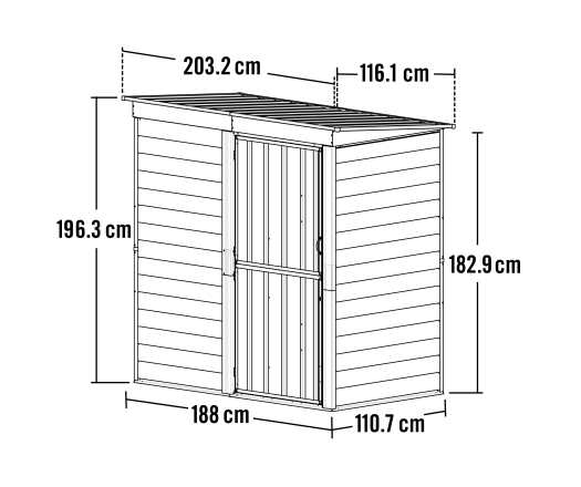 Abri Métal, 2.00 x 1.10m, 2.20m²