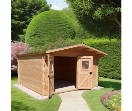 Abri Dommar, Douglas Madriers 28mm, 4.20 x 3.50, 14.80m²