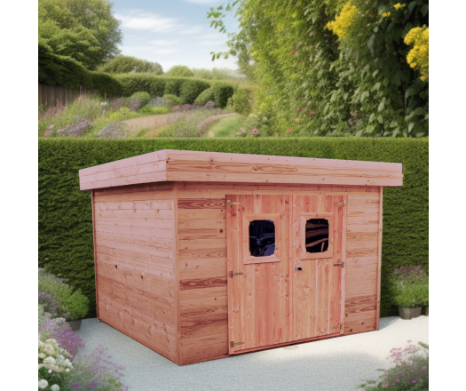 Abri Dinan, Douglas Madriers 28mm, 3.40 x 3.40m, 11.50m²