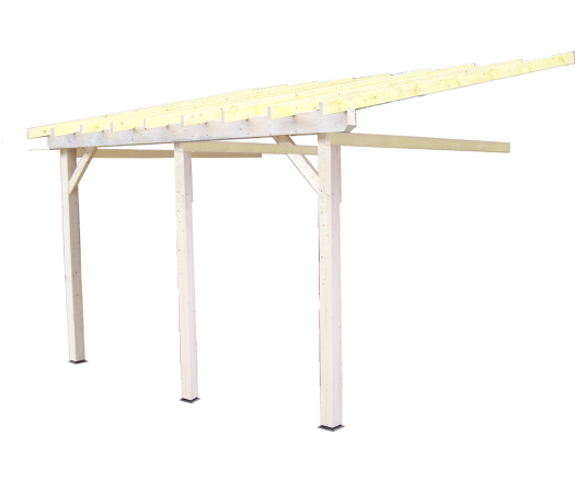 Carport, Epicéa du nord section 120 x 120mm, 4.50 x 6.30m, 28.40m²