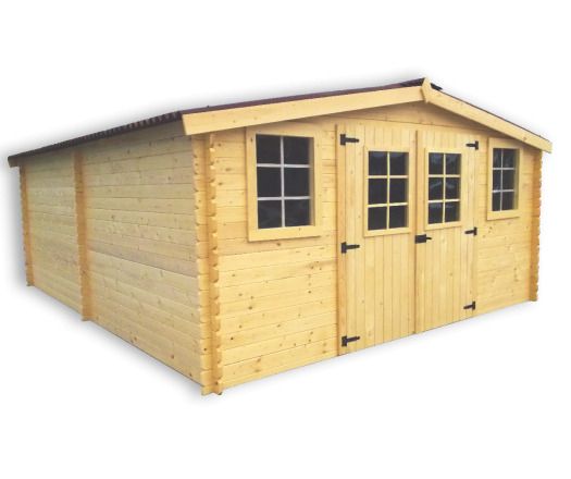 Abri Baron, Epicéa Madriers 28mm, 4.00x 5.00m, 20,00 m²