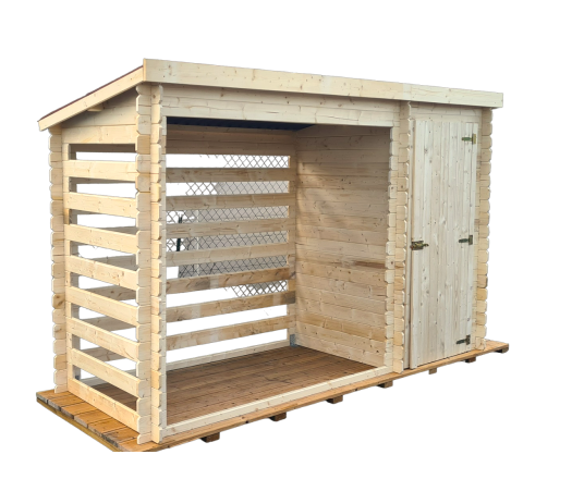 Abri range-bûches, Epicéa Madriers 20mm, 3.30 x 1.20 m, 4.00m²