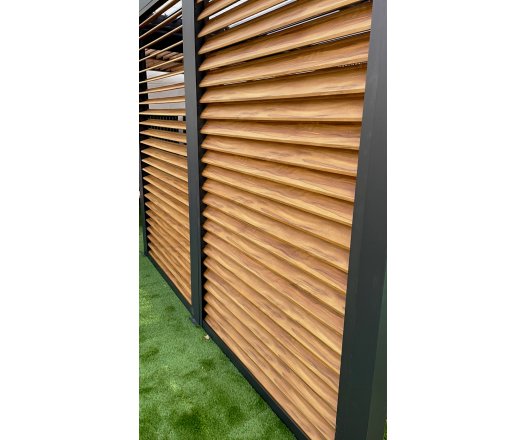 Ventelles aluminium mobiles couleur imitation bois pour  côté 3 m pour pergola bioclimatique PER 3630 BI et PER  2430 BI