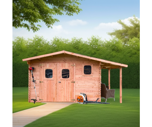 Abri Dommar, Douglas Madriers 28mm, 4.90 x 4.00m, 19.70m²
