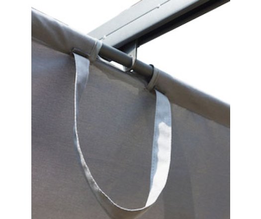 Pergola Bioclimatique, aluminium blanc Poteaux 10x10 cm, Toile couleur gris, 4.0 x 3.0 m, 12m²