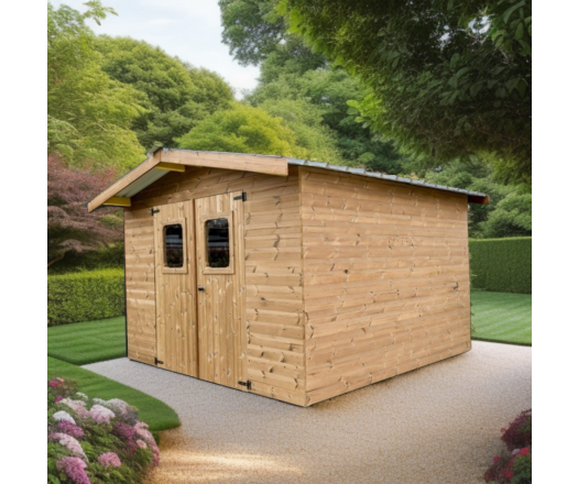 Abri Thiers, THT Madriers 19mm, 3.40 x 3.50m, 12m²