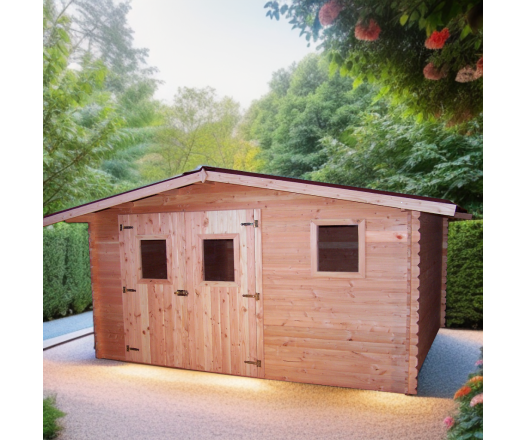 Abri Dublin, Douglas Madriers 28mm, 4.30 x 3.00m, 12.90m²