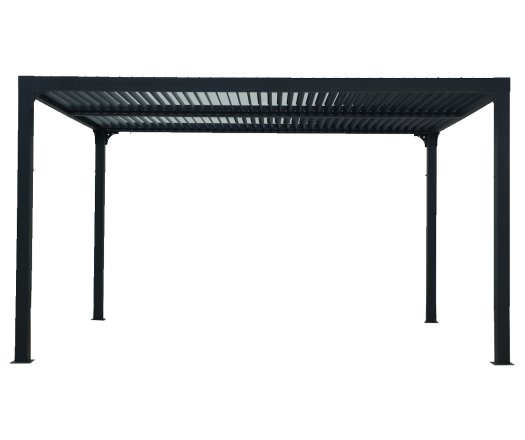 Pergola Bioclimatique avec ventelles, Aluminium gris anthracite, 3.60 x 3.00m, 10.80m²