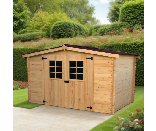 Abri Alpina,  Epicéa Madriers 20mm, 3.10 x 3.05m, 9.50m²