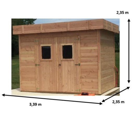 Abri Dinan, Douglas Madriers 28mm, 3.40 x 2.35m, 8.00m²