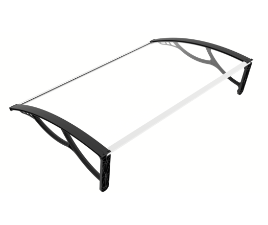 Marquise de porte et fenêtre 80 x 120 cm / support mural plastique / polycarbonate plein compact 3 mm / extrêmement résistant