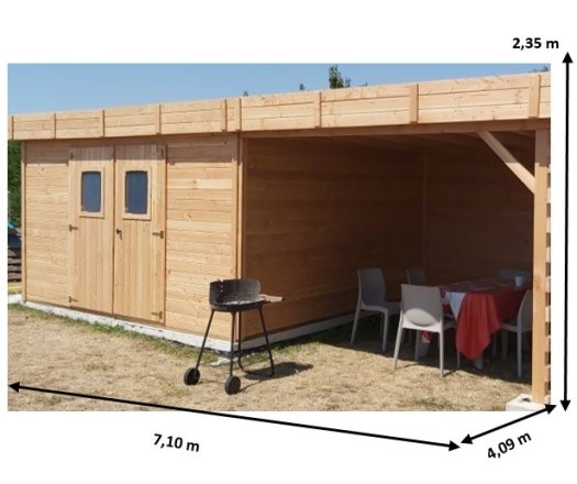 Abri Dinan, Douglas Madriers 28mm, 7.10 x 4.10m, 29m²
