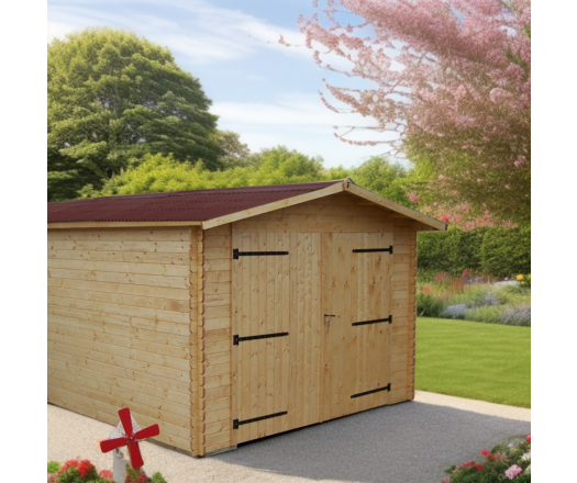 Garage Dorna, Epicéa Madriers 28mm, 3.50 x 5.40m, 19m²