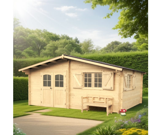 Abri Nancy,  Epicéa Madriers 42mm, 5.00 x 4.00m, 19.99m²